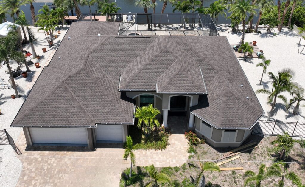 black shingle roof