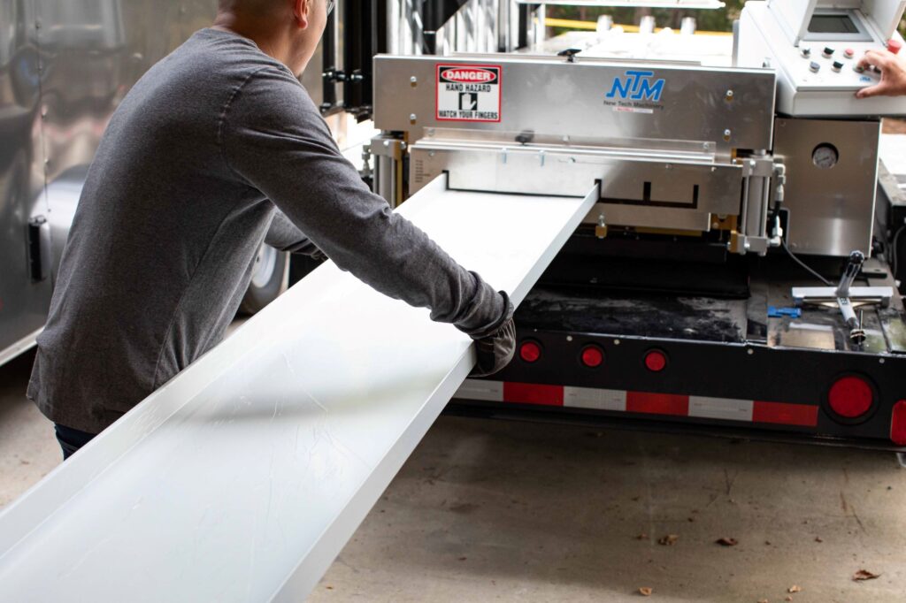 standing steam roofing fabrication