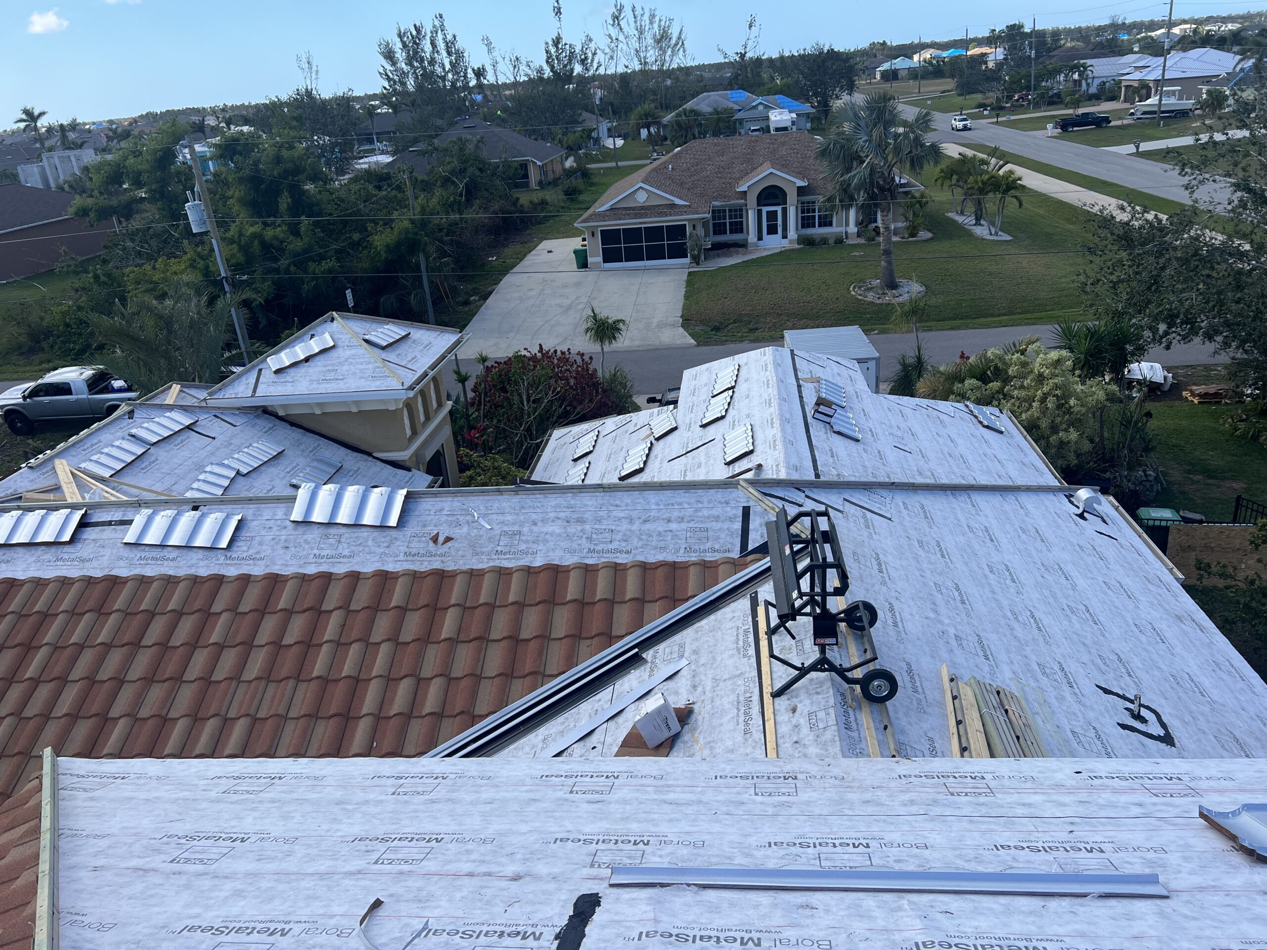 residential roof in progress